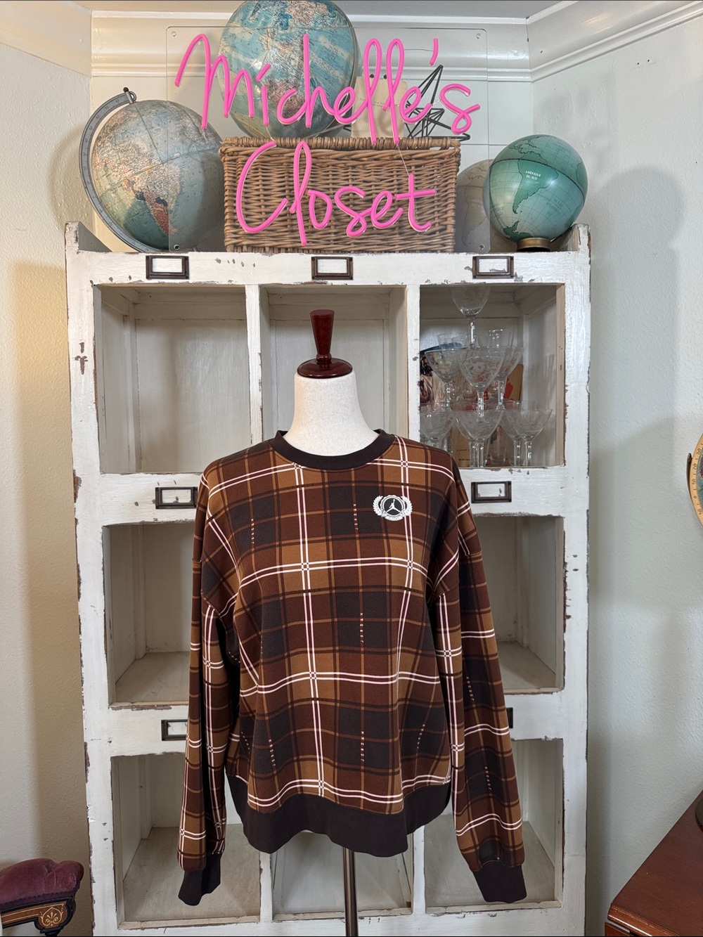 Jordan plaid sweatshirt